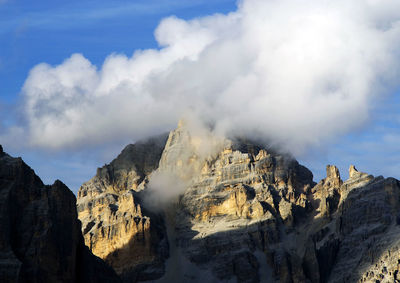 Panoramic view of rocky mountains against sky