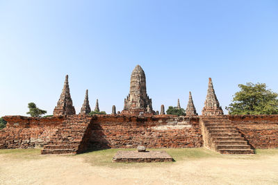 Old temple against clear sky