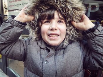 Portrait of boy smiling