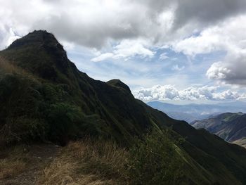 Scenic view of mountains against sky