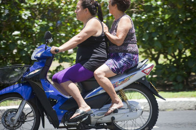 Woman riding bicycle