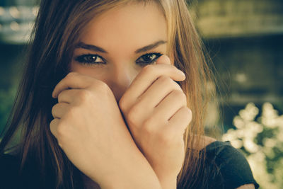 Close-up of woman