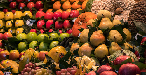 Full frame shot of fruits for sale at market stall