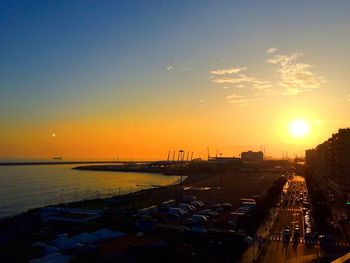 Scenic view of sea at sunset