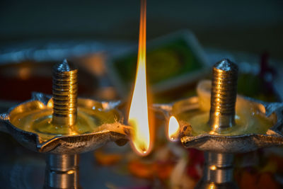 Close-up of illuminated lamp