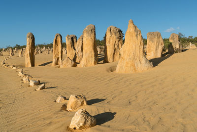 Panoramic view of sand dunes in desert