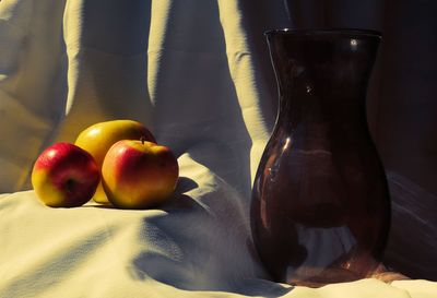 Close-up of christmas decorations on table