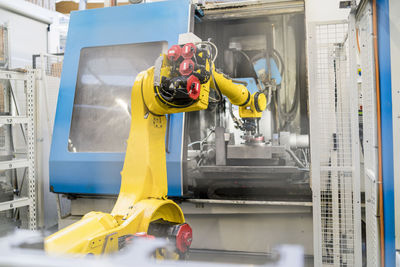 Industrial robot in modern factory