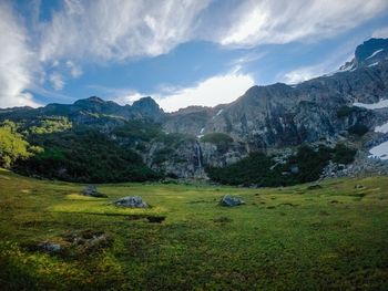 Scenic view of field against sky
