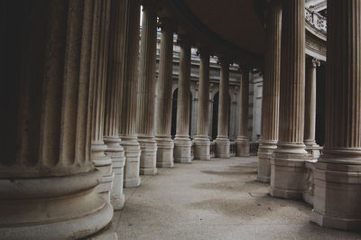 Columns in corridor of building