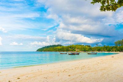 Scenic view of beach against sky