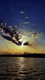 Scenic view of sea against sky at sunset