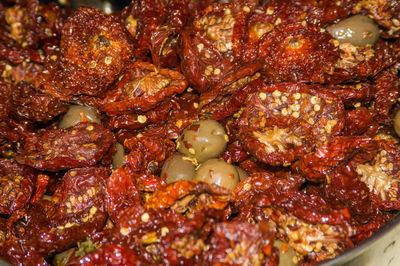 High angle view of fruits in plate