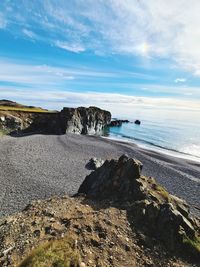 Scenic view of beach against sky