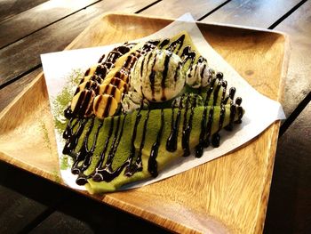 High angle view of vegetables on cutting board