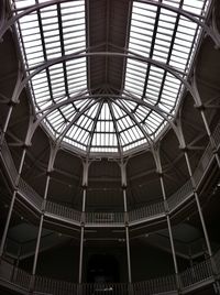Low angle view of skylight in building