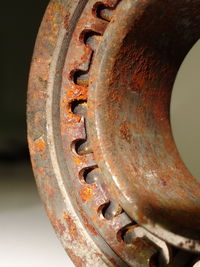 Close-up of rusty machine part