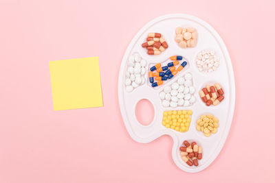 Directly above shot of breakfast on table