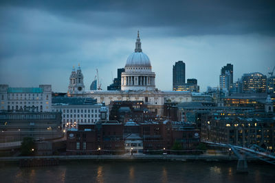 City against cloudy sky