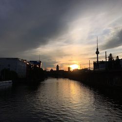 View of river at sunset