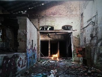 Interior of abandoned building