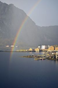 Rainbow over river