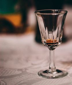 Close-up of wine glass on table