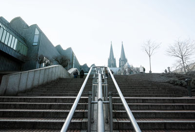 View of staircase leading to building