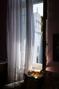 Open window from the interior of a home.