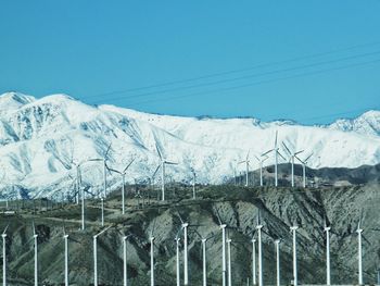 Scenic view of snow covered mountains