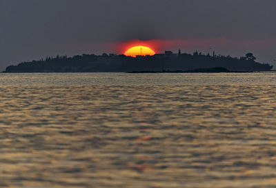 Scenic view of sea at sunset