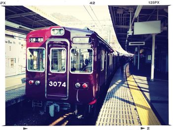 Train at railroad station platform