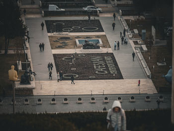 High angle view of construction site