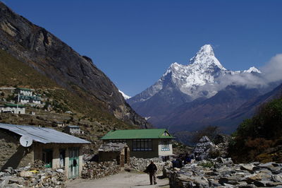 Scenic view of mountains against clear sky