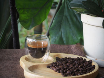 Close-up of coffee on table