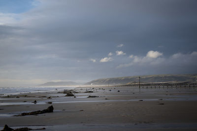 Scenic view of beach against sky