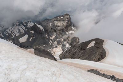 Cloudy dramatic landscape from monte perdido summit