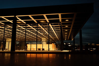 Illuminated buildings in city at night