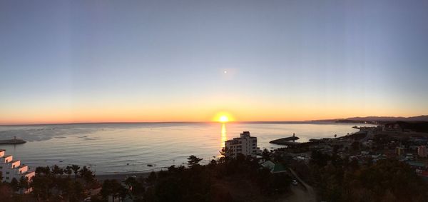 View of sea at sunset