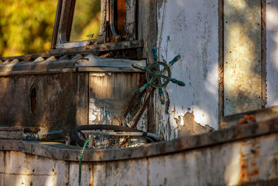 Old rusty metal on wall