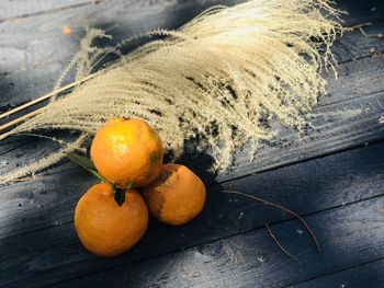 Close-up of orange fruits on table