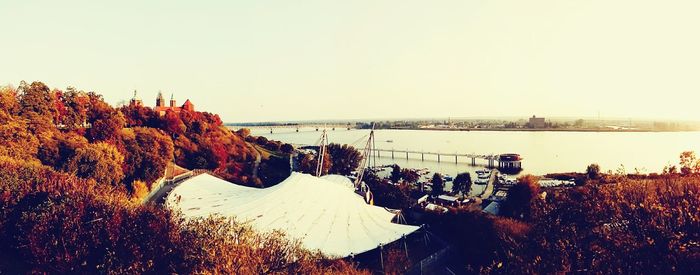 Scenic view of calm sea against clear sky