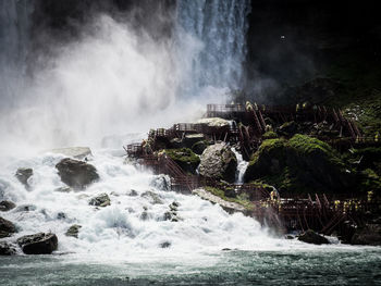 Scenic view of waterfall