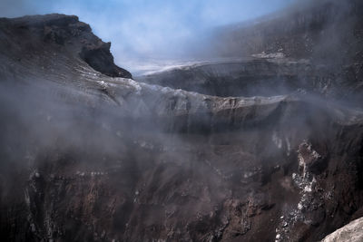 Aerial view of mountains against sky