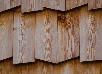 High angle view of  wooden wall