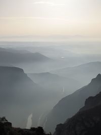 Idyllic shot of mountains against clear sky