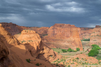 Scenic view of rock formations against sky