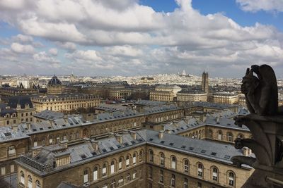 City against cloudy sky