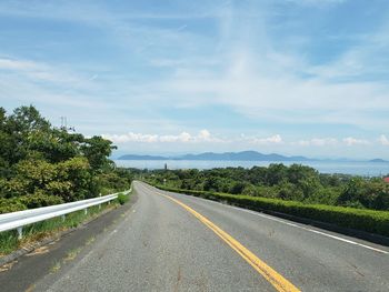 Empty road against sky