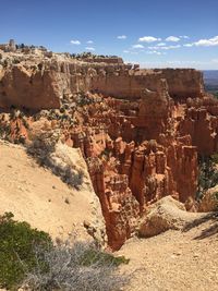 Aerial view of rock formations
